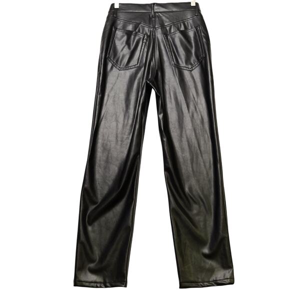 ABERCROMBIE & FITCH Crossover Waist Vegan Faux Leather Jeans Pants Black Sz 27/4 - Picture 11 of 15